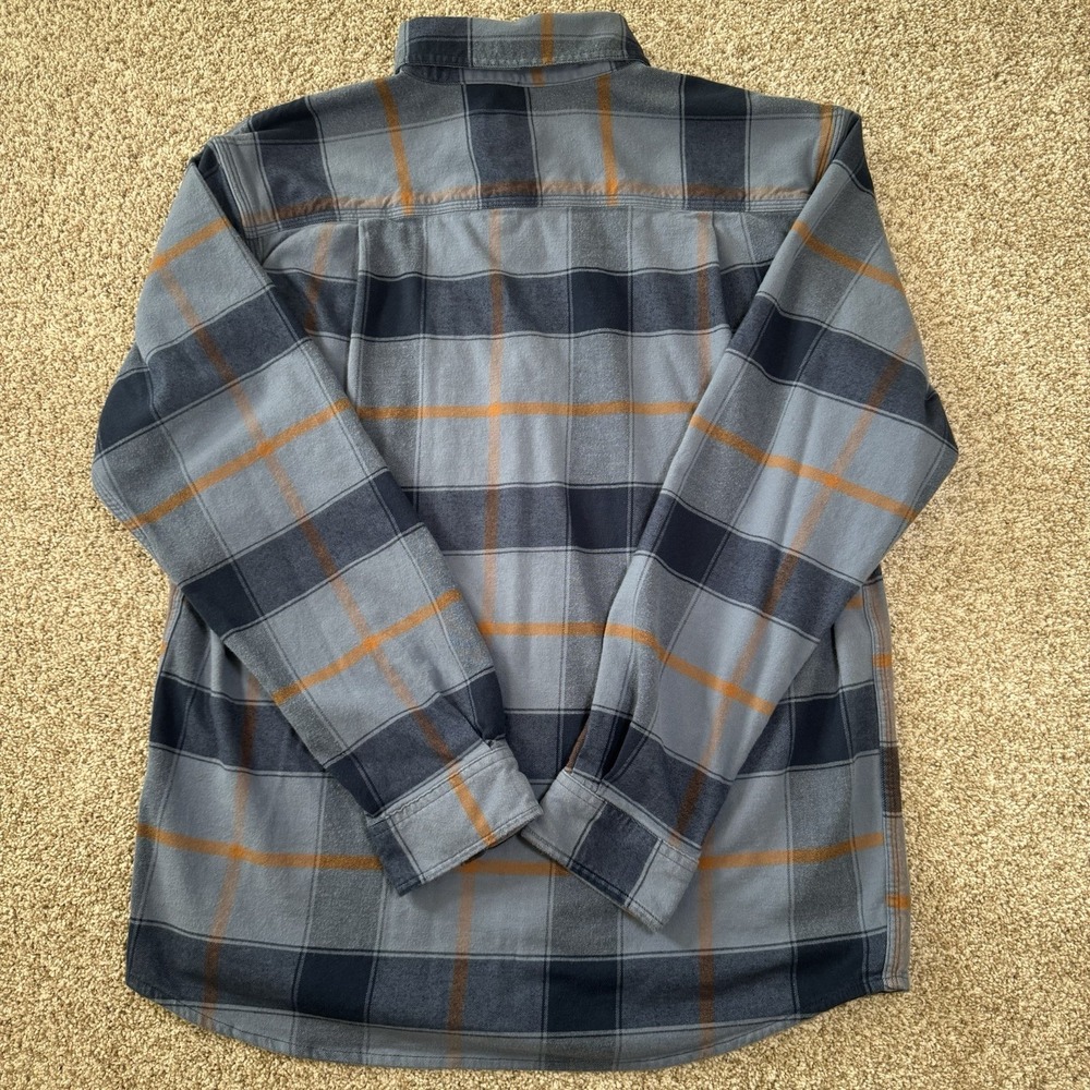 Carthart Size M Rugged Flex Blue Plaid L/S Lightweight Flannel Button Down Top - Picture 5 of 11